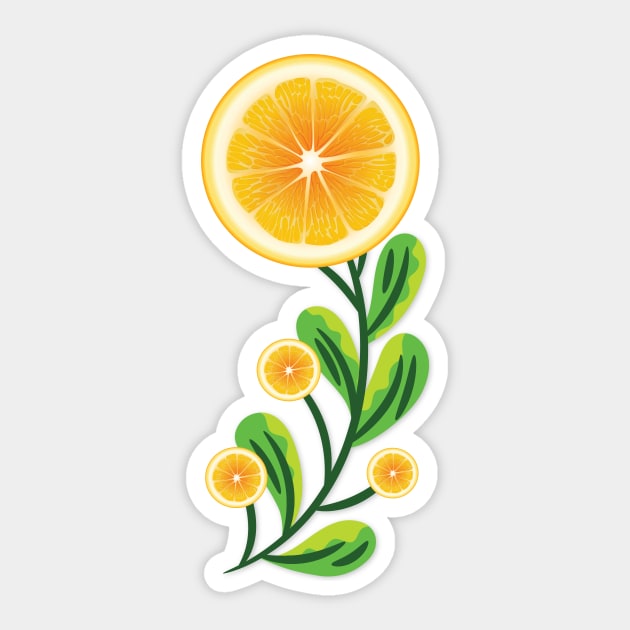 Orange fruit flower Sticker by Salma Ismail